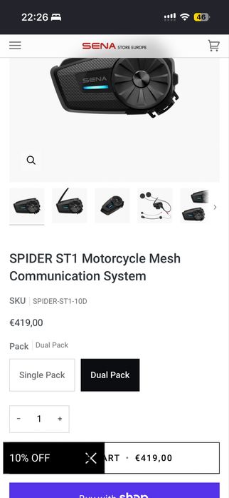 SENA SPIDER ST1 dual intercom nou