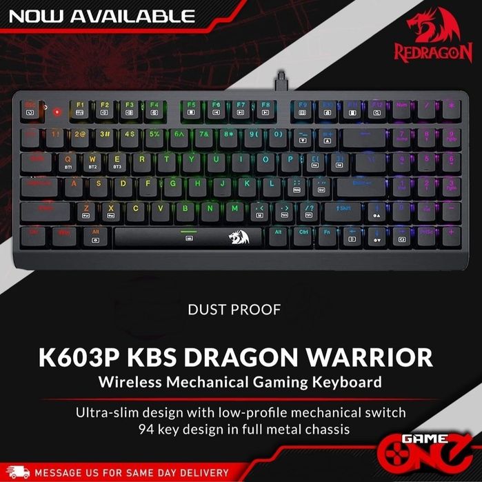 Беспроводная Механическая Клавиатура Redragon DragonWarrior  СКИДКА