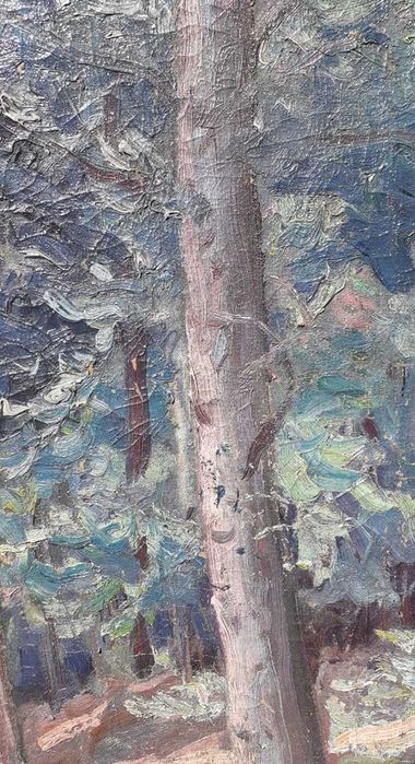 Tablou vechi - margine de padure - semnat N. Enea