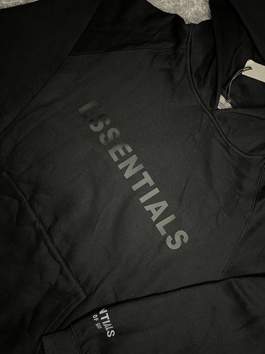 Essentials hoodie black fear of god reflective 3D print