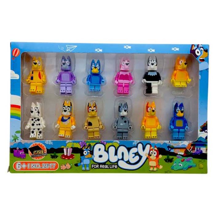 Комплект 12 броя Лего фигурки Блуи и Бинго Bluey and Bingo