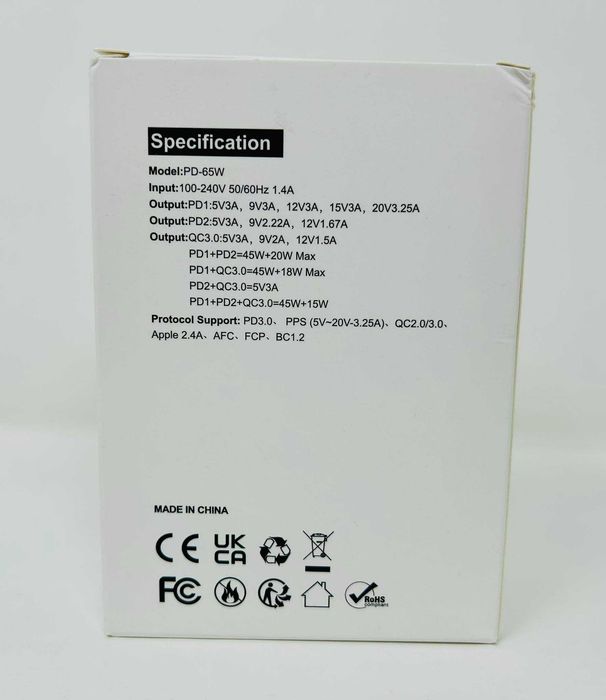 Адаптер Зарядно ROSH USB - C and Usb - A  3in1 65W20W