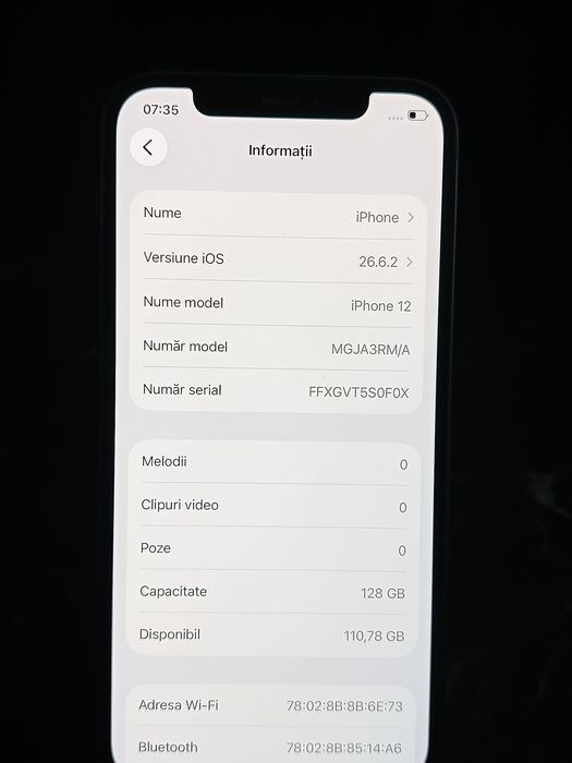 Noble Amanet - iPhone 12 - Baterie 85% - 128Gb - Nimic Schimbat - Ca NOU