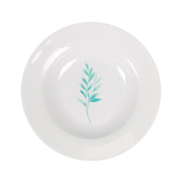 Set vesela masa 18 piese ,ceramica decorata, rotund, Culoare AlbLa