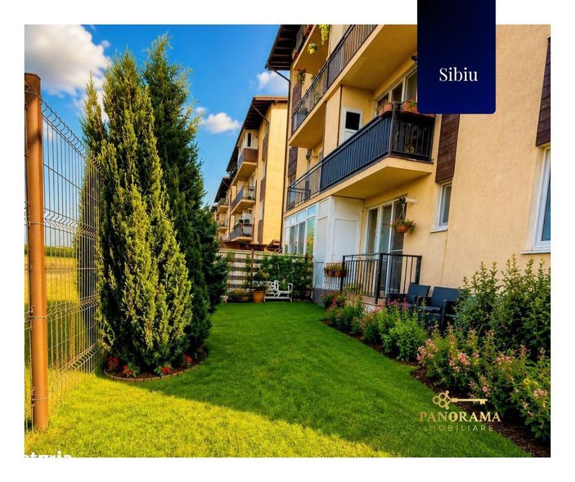 Apartament cu 3 camere, grădină proprie și loc de parcare
