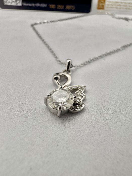 Сребърно колие с мойсанит (Диамант) 1 карат
