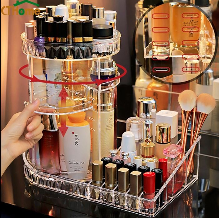 Органайзер двухярусный для косметики, с поворотом на 360 градусов