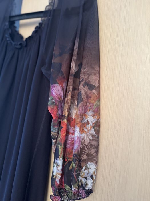 Rochie “Monesse” bleumarin cu inprimeu floral, nr 42.Stare impecabilă