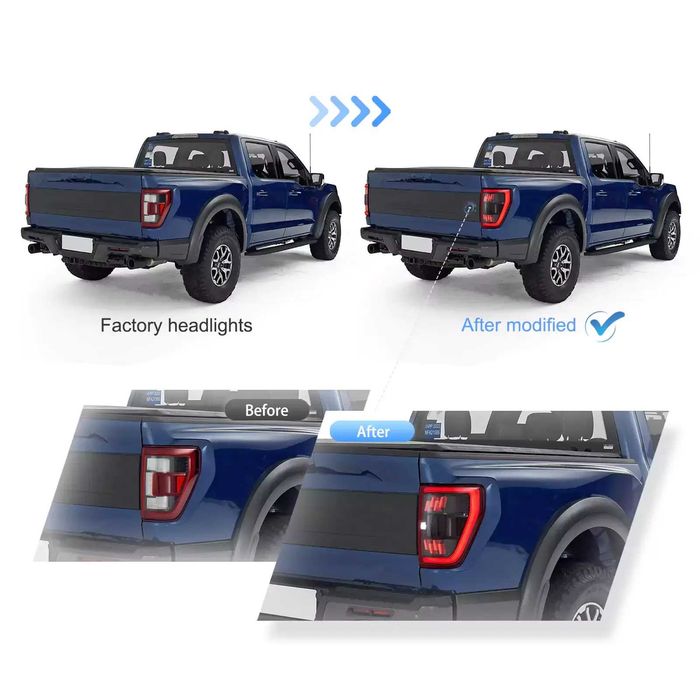Комплект LED стопове с жълти мигачи за Ford F150 2021 - 2024