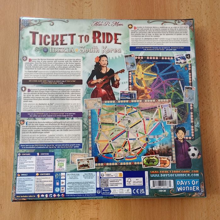 Разширение за настолна игра Ticket to Ride: Иберия и Южна Корея - неразопакована