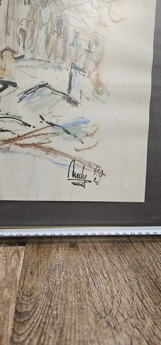 Grafică originală Andy Ceaușu – „Cetate medievală”, an 1999