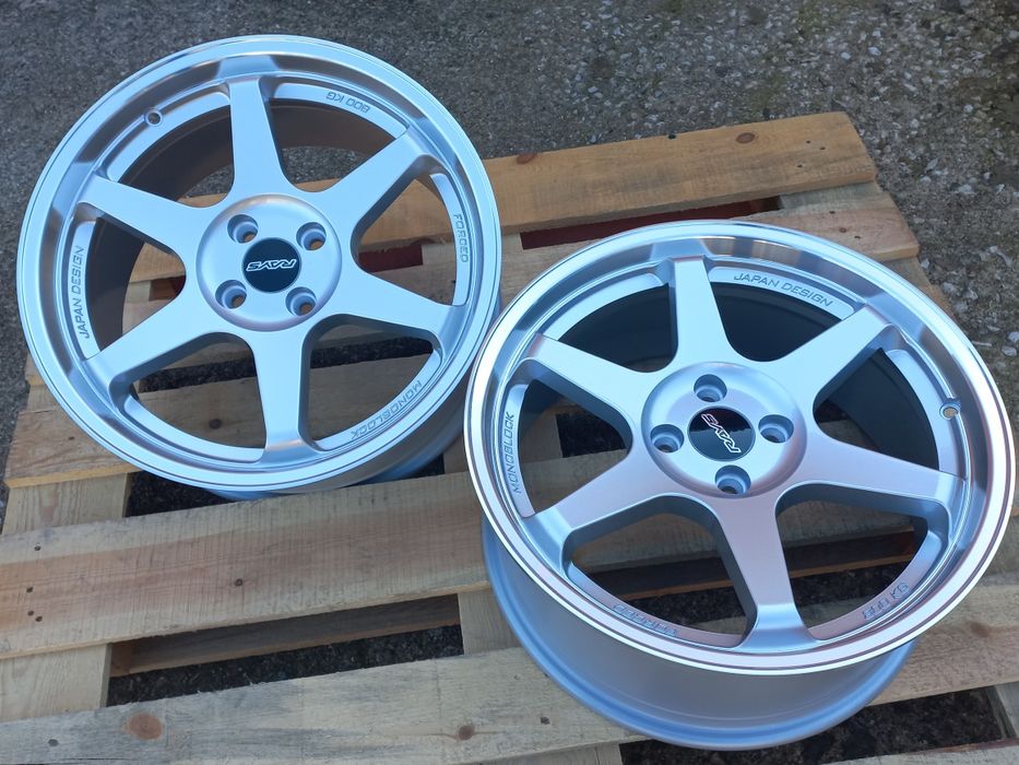 17"4x100 Rays t37 Volk Racing vw opel honda suzuki bmw e30 Silver Pol.