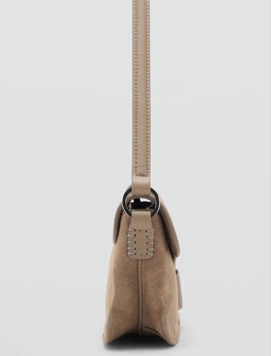Замшевая сумка на плечо Mango