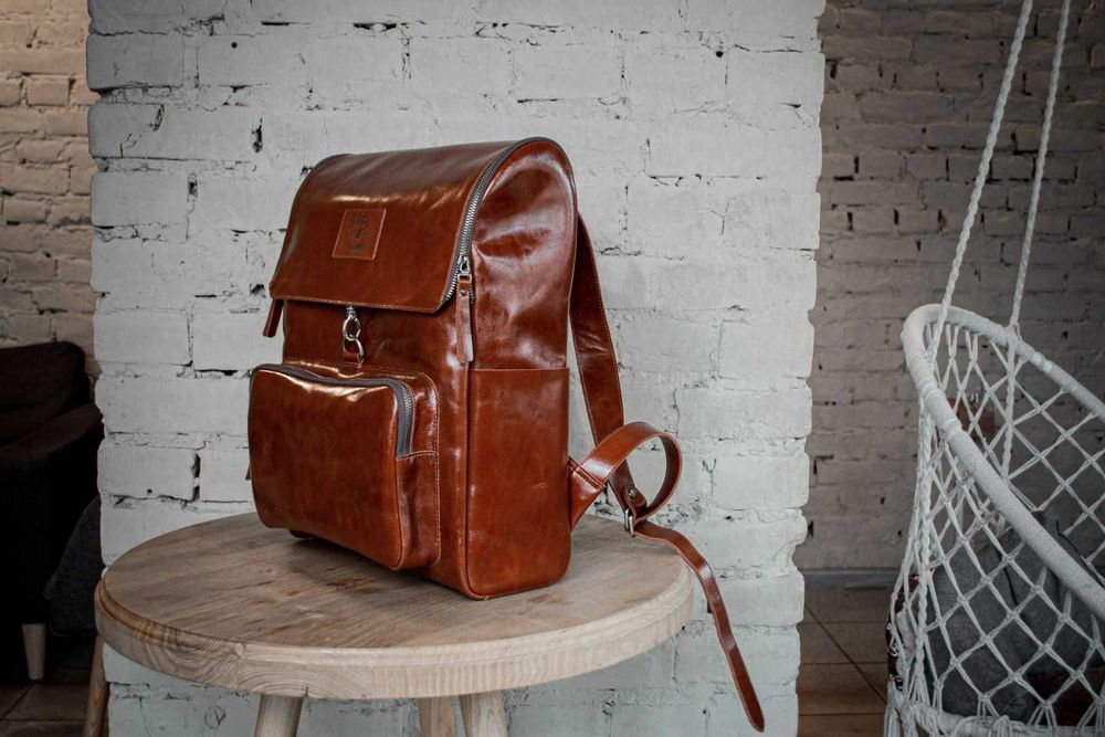 Rucsac din piele naturală. Rucsac pentru laptop. Laptop backpack