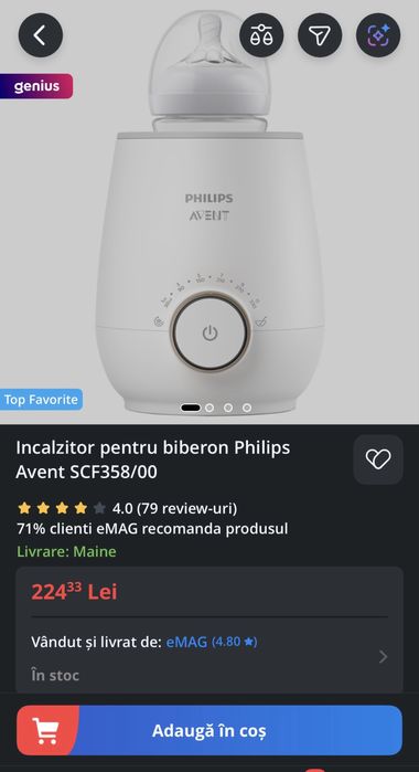 Pachet pompa san & invalzitor biberon Philips Avemt