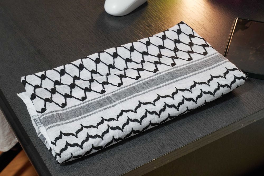 Keffiyeh Esarfa Palestina 1 Metru, Model Tradițional, Shemagh Alb