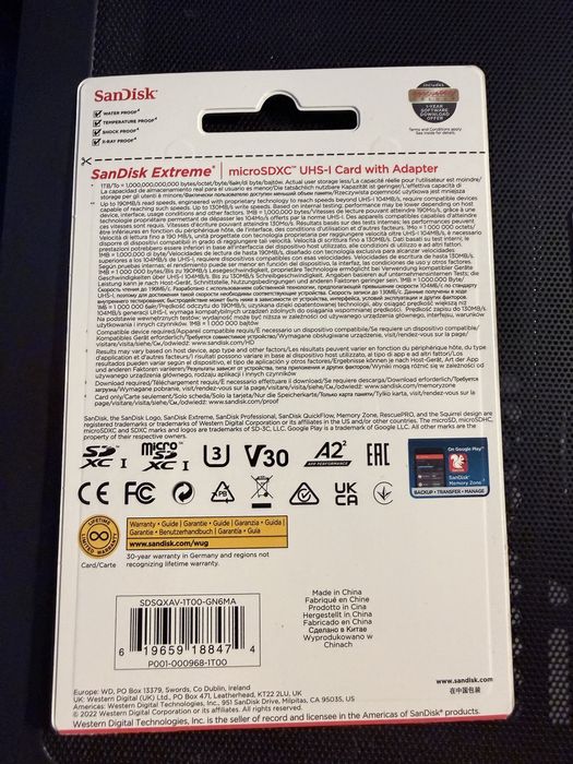 Card MicroSD Sandisk 1tb Nou