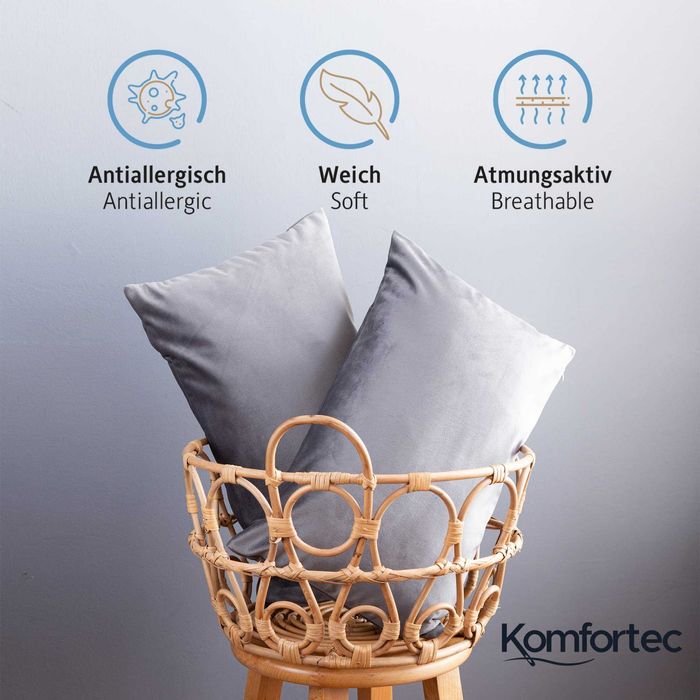 Комплект от 2 кадифени калъфки за възглавници Komfortec, 30 x 50 см.