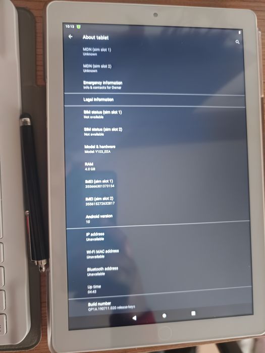 Tabletă Android 10.1" – Model Y103_EEA