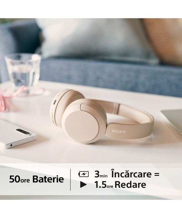 Casti SONY WH-CH520, BEJ