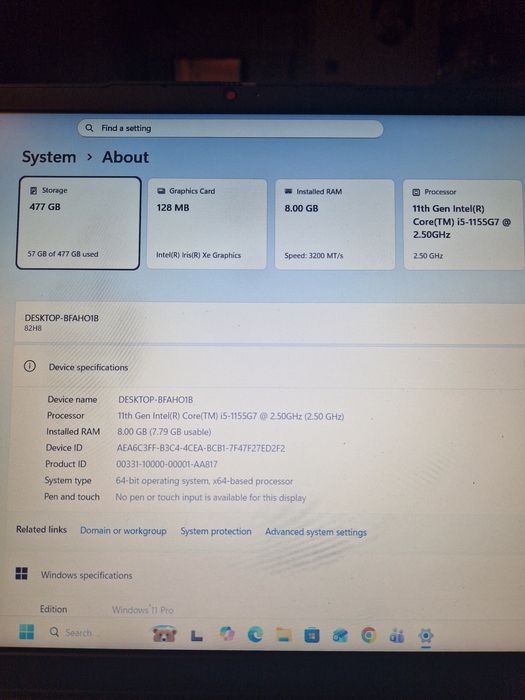 Laptop Lenovo Ideapad 3 - 15ITL6, Intel I5 gen 11, 8gb Ram, 512 SSD, 15.6", FHD