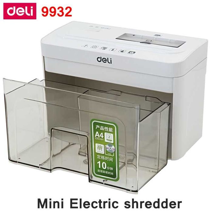 Уничтожитель для бумаги 9932 Deli Шредер 6.51кг 10л Скидки !!!