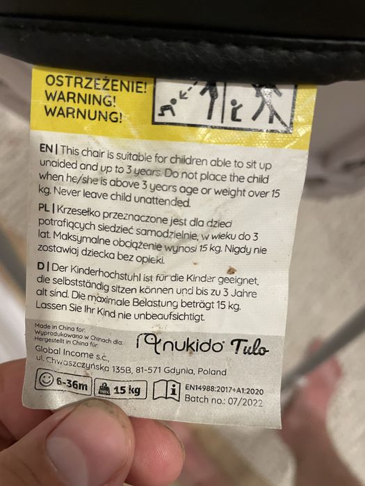 Scaun de masa pentru copii