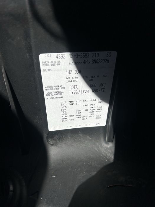 Motor Audi A8 4H 3.0  Tdi CDT 2012