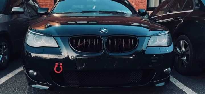 Set 2 Pleoape Faruri Far BMW Seria 5 E60 E61, 2003-2010, Negru Lucios