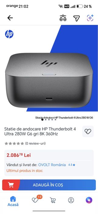 Docking station HP TB4 ultra 280w G6
