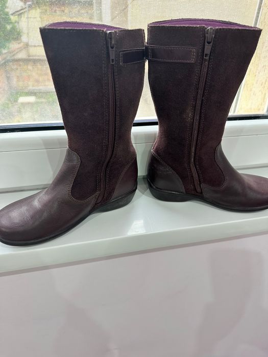 Детски ботуши за момиче CLARKS, 28 номер, естествена кожа, като нови