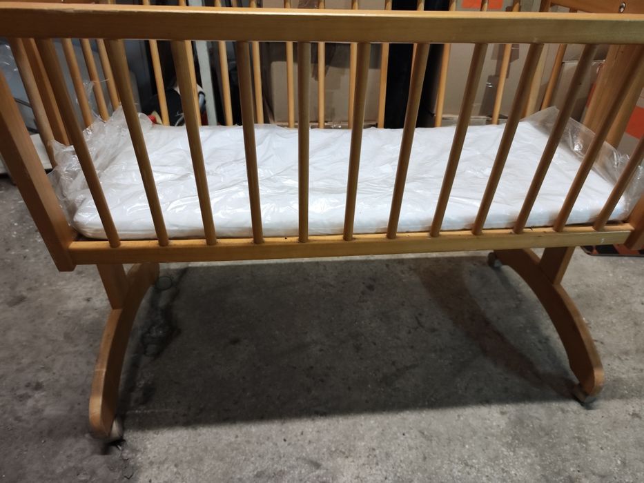 Pătuț copii leagăn, lemn,