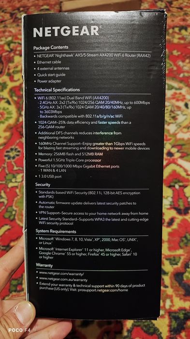 3,6Гбит/с WiFi 6 Router Netgear Nighthawk RAX42 из Америки. Как новый
