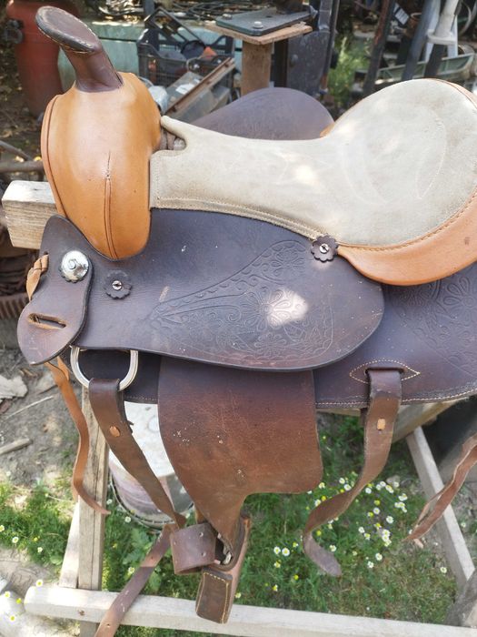 Șa de piele western americană călărie
