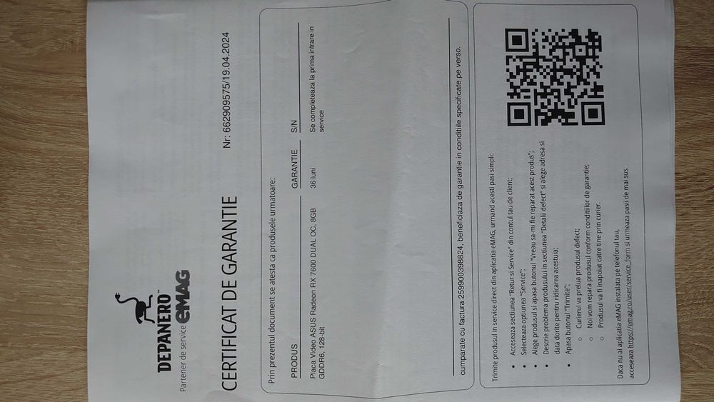 Placa video Asus RX7600