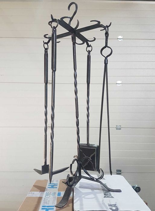 ПРОМО Комплект аксесоари / прибори за камина ръчно ковано желязо