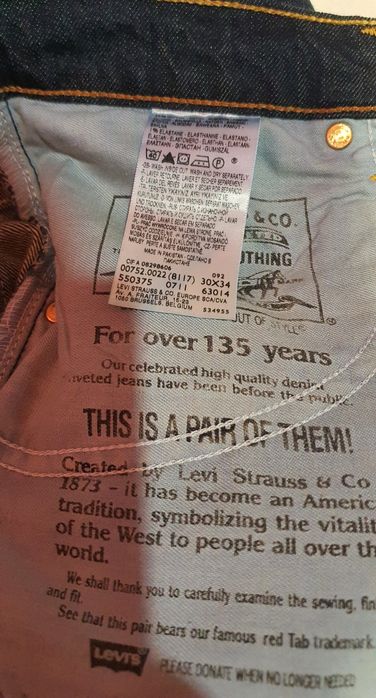 Levi’s 752 Regular Blugi bărbați W30 L34 stare impecabila