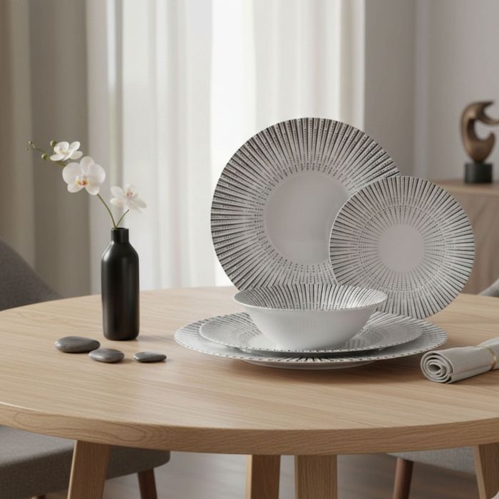 Комплект чинии 24 части с геометричен дизайн – Елегантност за всяка тр