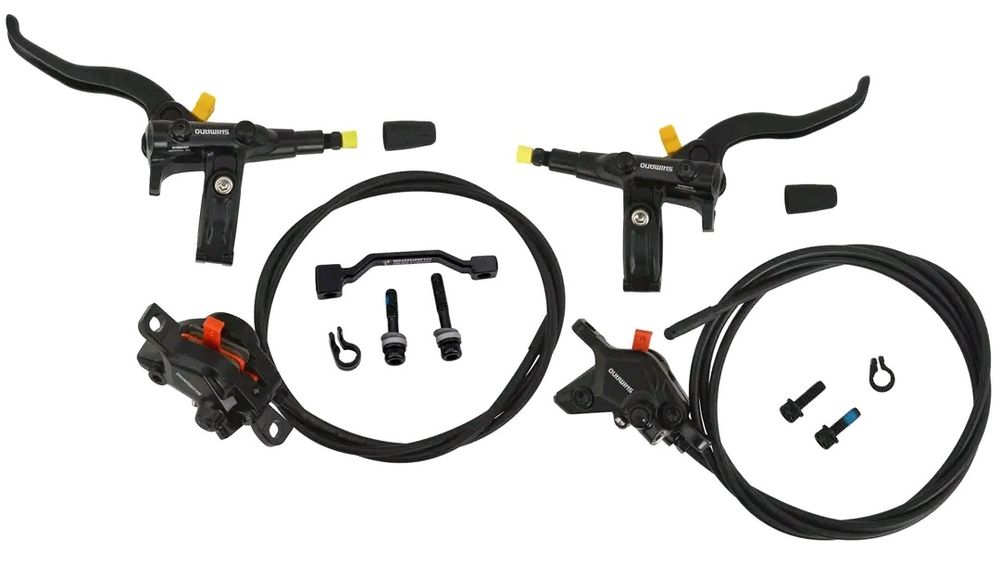 НОВИ! Комплект хидравлични спирачки Shimano MT410 и MT200