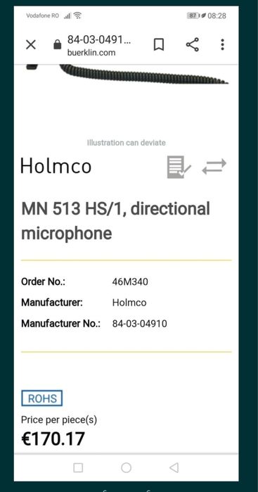 Microfon holmco impcabil