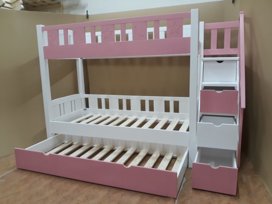 TRANSPORT GRATUIT.Pat etajat-supraetajat din lemn masiv.Cod 2508