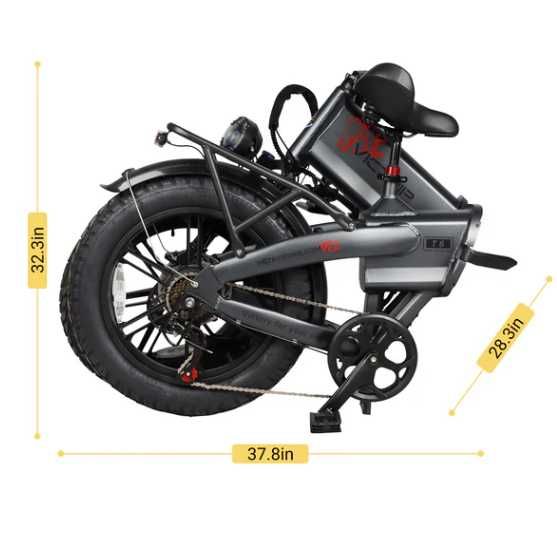 ТОП ЦЕНА!!! 300km 45km/h Електрически сгъваем велосипед VICTRIP T6 1000w 55AH