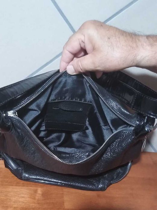 Geantă damă neagră din piele ecologică