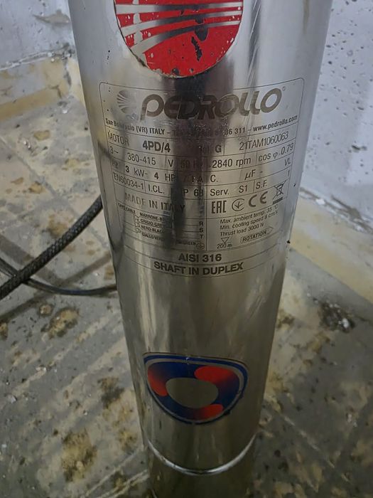 Pompa submersibilă Pedrollo 4SR12/12 – 4 HP (3 kW) – Italia