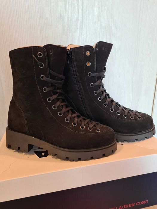 Ghete imblanite, noi, piele naturala, marime 34