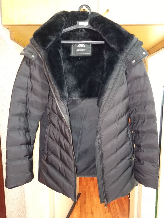Zara яке с пух черно