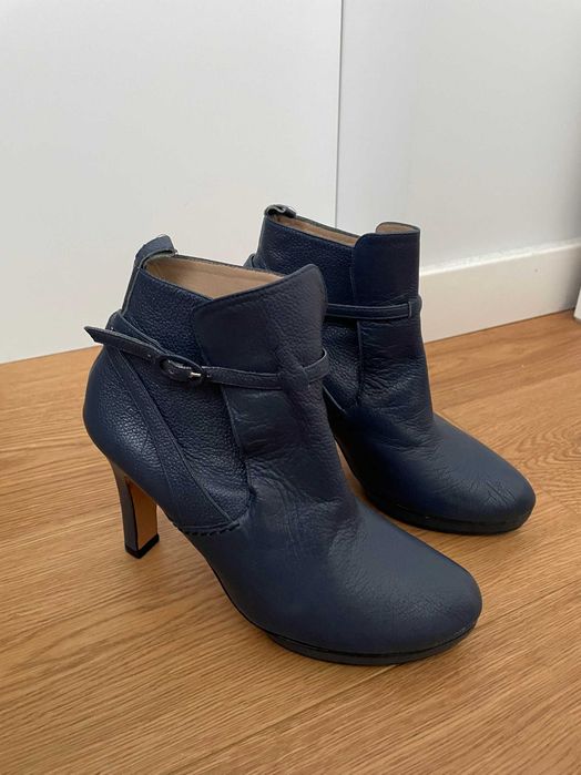 Repetto Paris - Agnes Дамски боти на платформа от синя нави кожа – НОВИ (Резмер 39.5 / отговарят на 38)