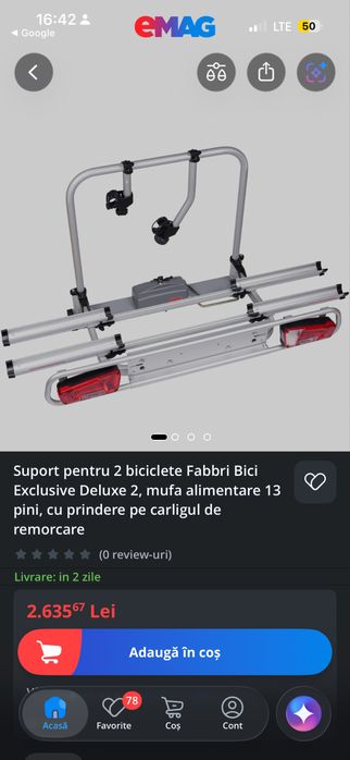 Vand suport biciclete masina