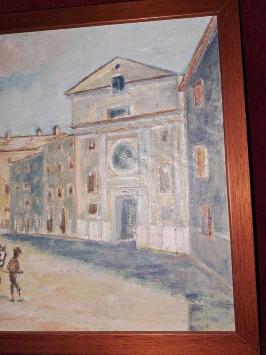 tablou pictura pe panza 43/33 cm semnat D'Ascenzi