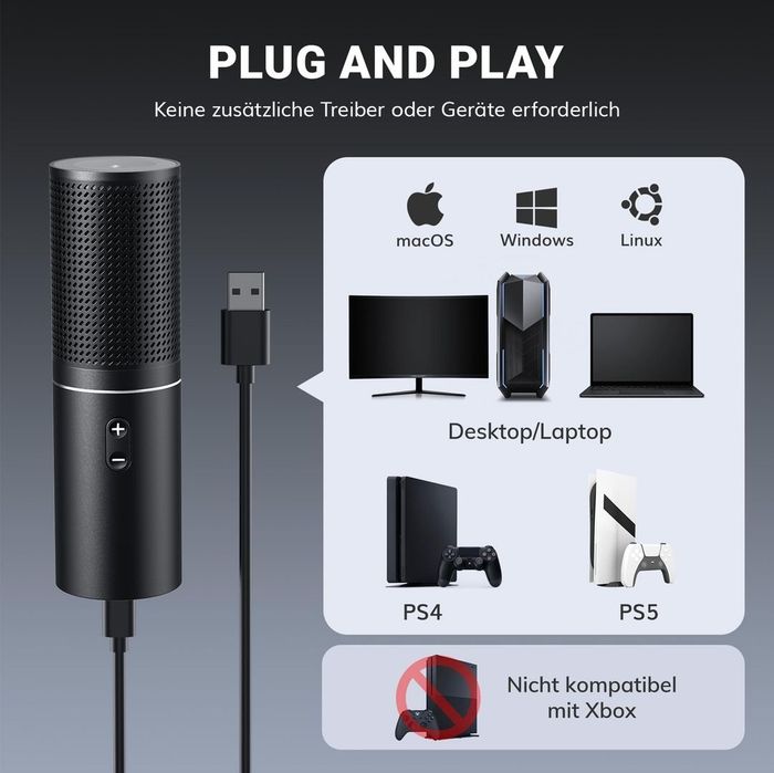 Microfon USB pentru Jocuri Kit Podcast Model Cardioid – Q9